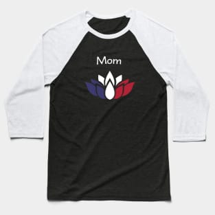 Mother's Day Patriotic Lotus Blossom Retro Vintage Baseball T-Shirt